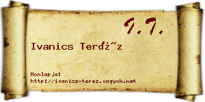 Ivanics Teréz névjegykártya